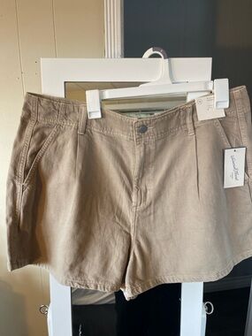 Universal Thread Taupe High-Rise Pleated Bermuda Shorts